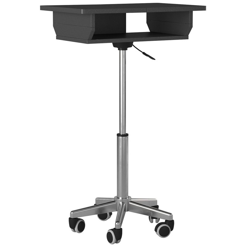 Techni Mobili Folding Table Laptop Cart in Graphite