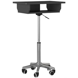 Techni Mobili Folding Table Laptop Cart in Graphite
