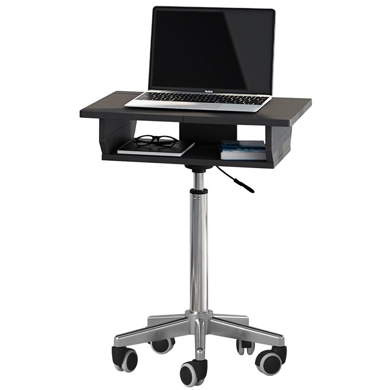 Techni Mobili Folding Table Laptop Cart in Graphite