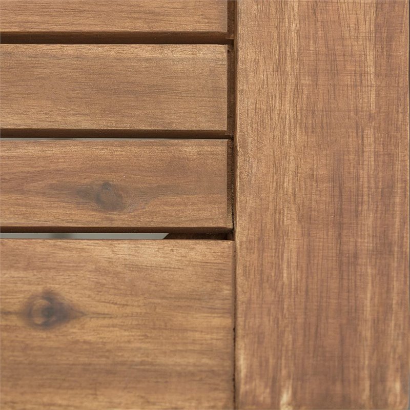 Transitional Acacia Wood Patio Dining Table in Brown