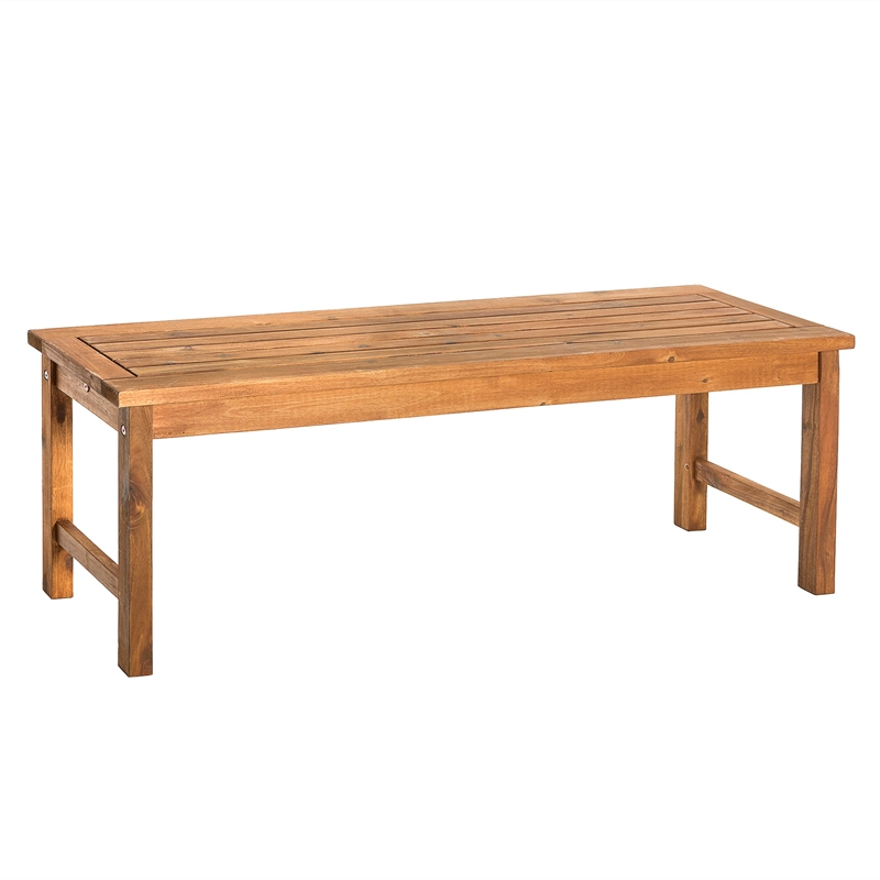 Natural Brown Acacia Wood Patio Bench 53