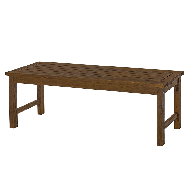 Acacia Wood Patio Bench in Dark Brown