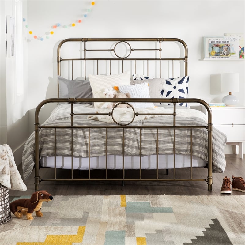 Antiqua Metal Pipe Queen Size Bed - Bronze
