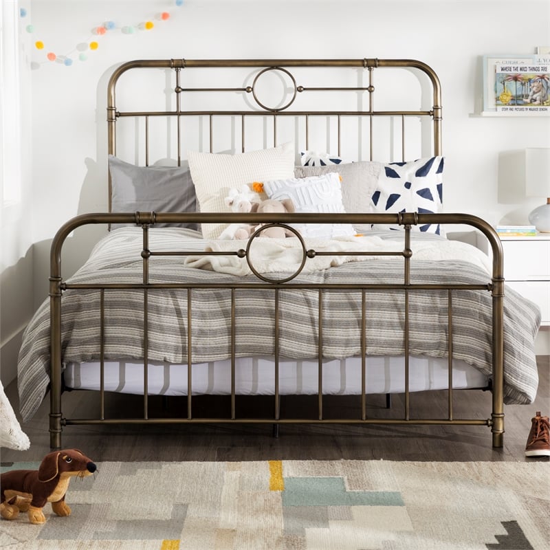 Antiqua Metal Pipe Queen Size Bed - Bronze