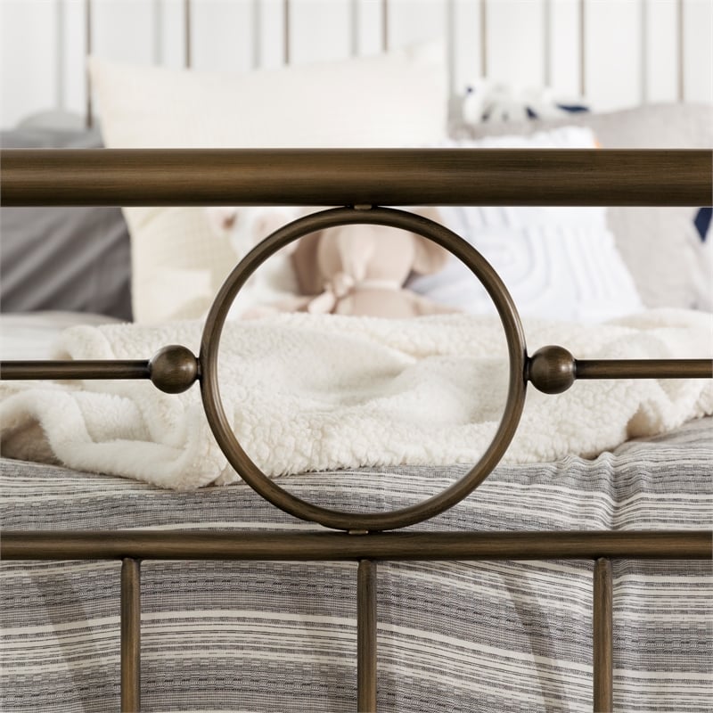 Antiqua Metal Pipe Queen Size Bed - Bronze