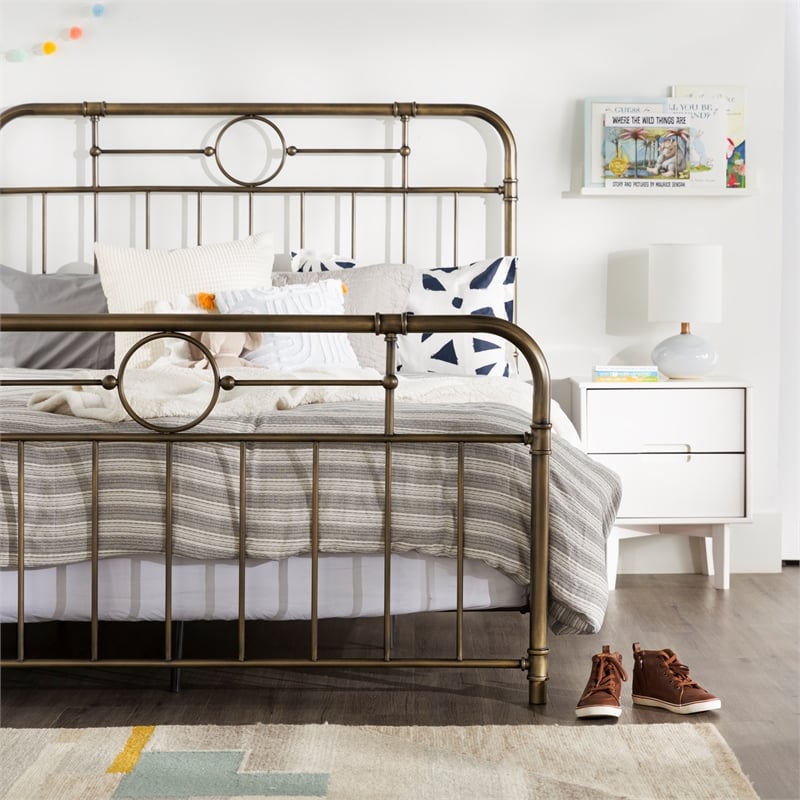 Antiqua Metal Pipe Queen Size Bed - Bronze