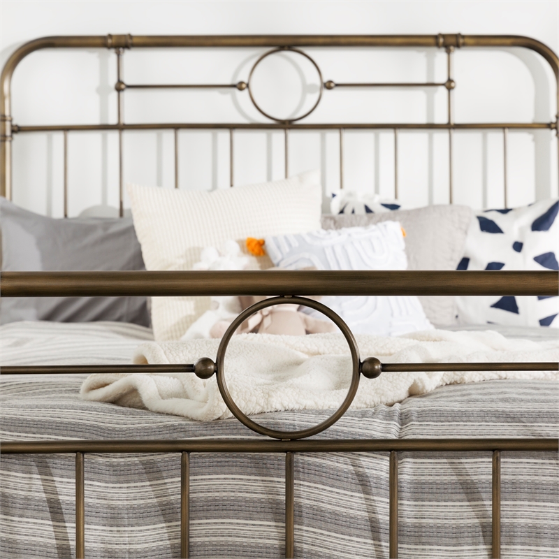 Antiqua Metal Pipe Queen Size Bed - Bronze