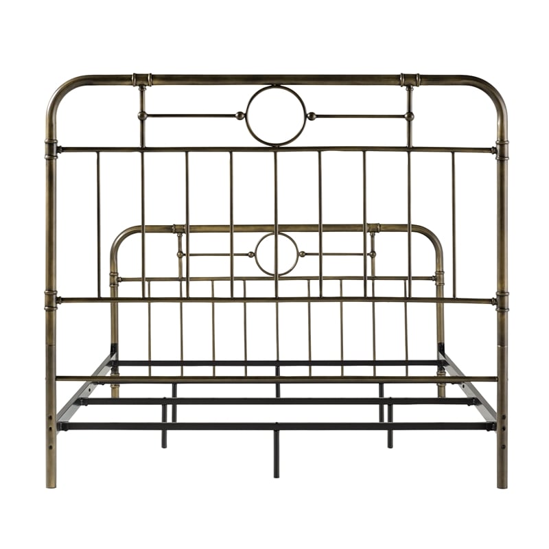 Antiqua Metal Pipe Queen Size Bed - Bronze