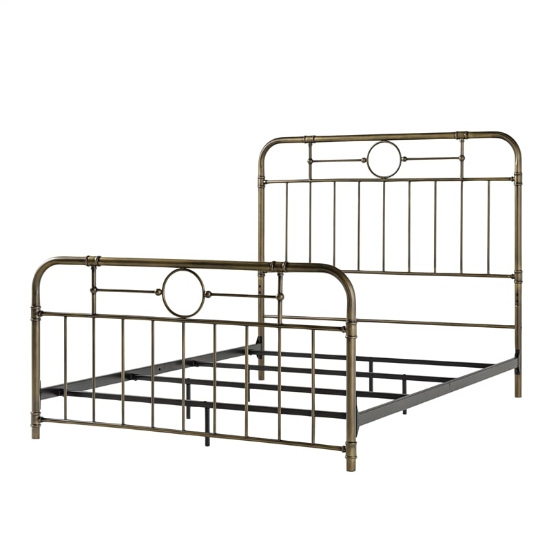 Antiqua Metal Pipe Queen Size Bed - Bronze