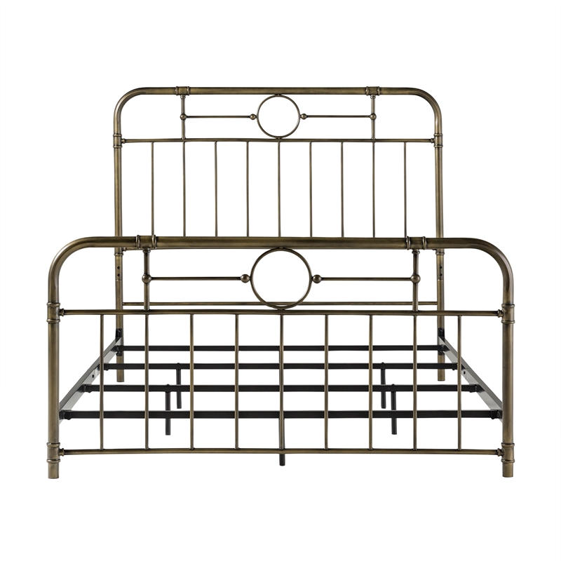 Antiqua Metal Pipe Queen Size Bed - Bronze