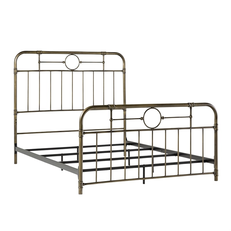 Antiqua Metal Pipe Queen Size Bed - Bronze