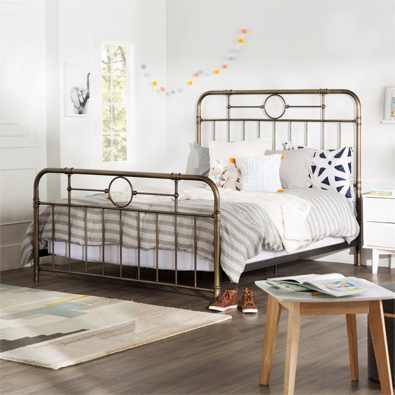 Antiqua Metal Pipe Queen Size Bed - Bronze