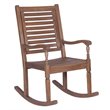 Outdoor Wood Patio Rocking Chair in Dark Brown