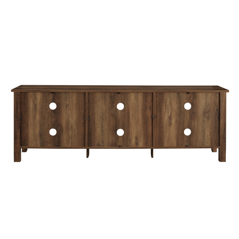 70 inch Wood Media TV Stand Storage Console in Rustic Oak