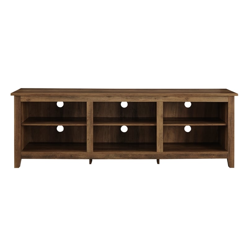 70 inch Wood Media TV Stand Storage Console in Rustic Oak
