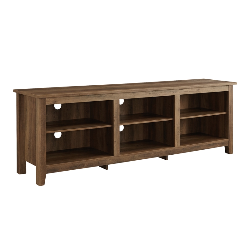 70 inch Wood Media TV Stand Storage Console in Rustic Oak