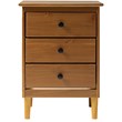 Modern 3 Drawer Solid Wood Nightstand in Caramel