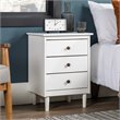 Walker Edison 3 Drawer Solid Wood Nightstand in White