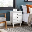 Walker Edison 3 Drawer Solid Wood Nightstand in White