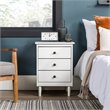 Walker Edison 3 Drawer Solid Wood Nightstand in White