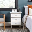 Walker Edison 3 Drawer Solid Wood Nightstand in White
