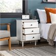Walker Edison 3 Drawer Solid Wood Nightstand in White