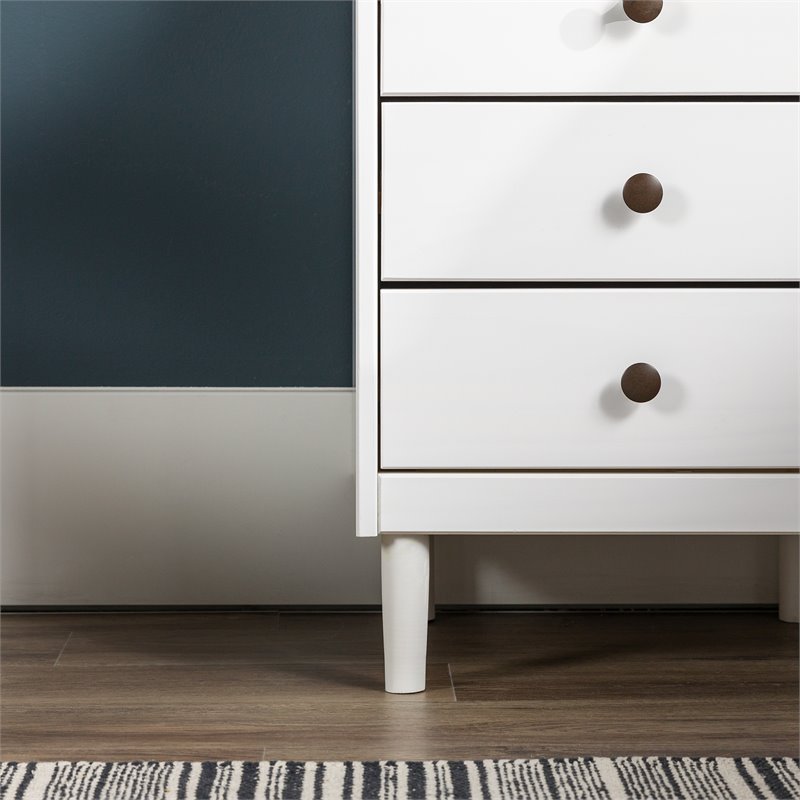 Walker Edison 3 Drawer Solid Wood Nightstand in White