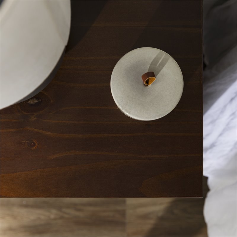 3 Drawer Solid Wood Nightstand in Walnut