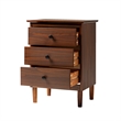 3 Drawer Solid Wood Nightstand in Walnut