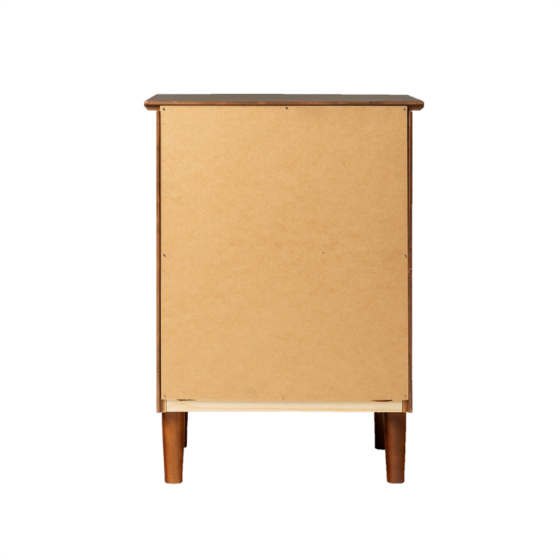3 Drawer Solid Wood Nightstand in Walnut