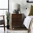 3 Drawer Solid Wood Nightstand in Walnut