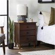 3 Drawer Solid Wood Nightstand in Walnut