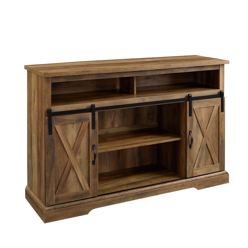 Walker Edison Sliding Barn Door Wood TV Stand for TVs up to 58