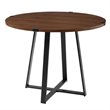 40&quot Round Wood Dining Table - Dark Walnut and Black