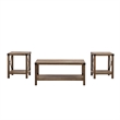 Walker Edison 3-Piece Rustic Wood and Metal Coffee Table Set in Rustic Oak Brown