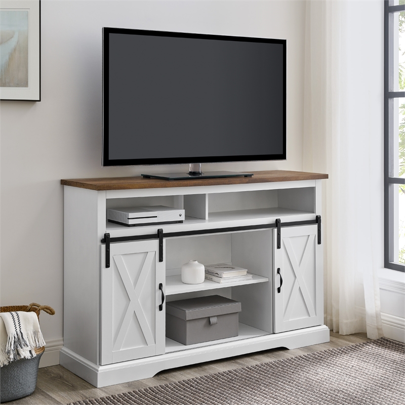 Walker Edison Sliding Barn Door Wood TV Stand for TVs up to 65