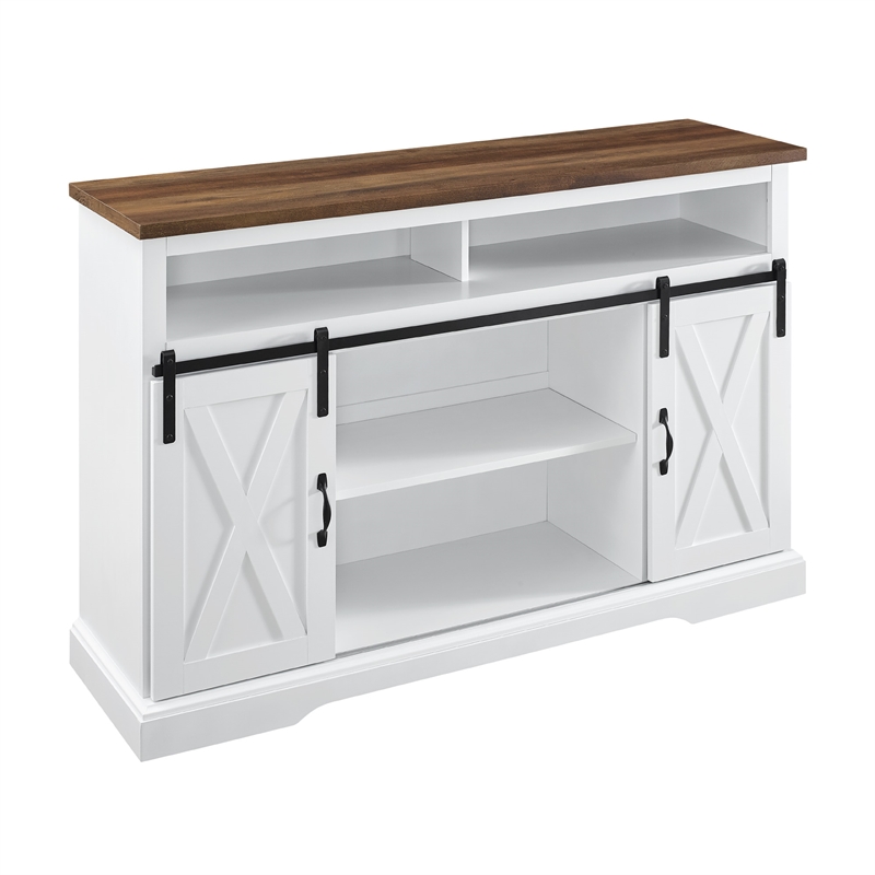 Walker Edison Sliding Barn Door Wood TV Stand for TVs up to 65