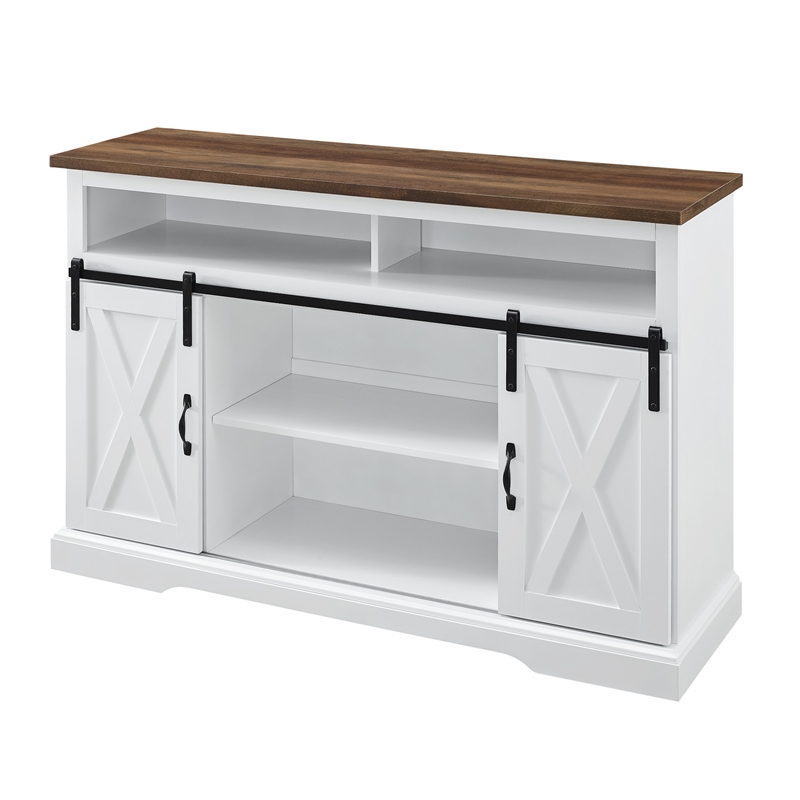 Walker Edison Sliding Barn Door Wood TV Stand for TVs up to 65