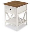 19&quot 1 Drawer Wood Side Table - Reclaimed Barnwood / White Wash