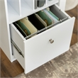 Walker Edison Deluxe Drop Down Keyboard Tray Solid Wood Computer Desk in White