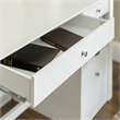 Walker Edison Deluxe Drop Down Keyboard Tray Solid Wood Computer Desk in White