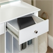 Walker Edison Deluxe Drop Down Keyboard Tray Solid Wood Computer Desk in White