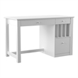 Walker Edison Deluxe Drop Down Keyboard Tray Solid Wood Computer Desk in White
