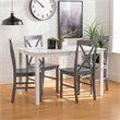 Walker Edison 5-Piece Solid Wood Farmhouse Dining Set in White and Gray