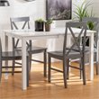Walker Edison 5-Piece Solid Wood Farmhouse Dining Set in White and Gray