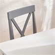 Walker Edison 5-Piece Solid Wood Farmhouse Dining Set in White and Gray