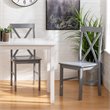 Walker Edison 5-Piece Solid Wood Farmhouse Dining Set in White and Gray