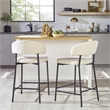 Walker Edison Curved Back Metal Counter Stool - Set of 2 - Ivory