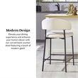 Walker Edison Curved Back Metal Counter Stool - Set of 2 - Ivory