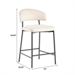 Walker Edison Curved Back Metal Counter Stool - Set of 2 - Ivory